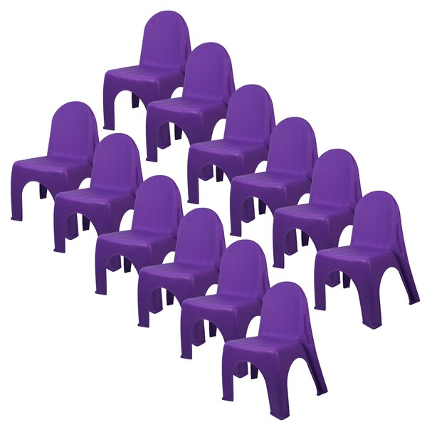 Romanoff Kids Stacking Chairs, Brite Purple, 12PK 93436 - main